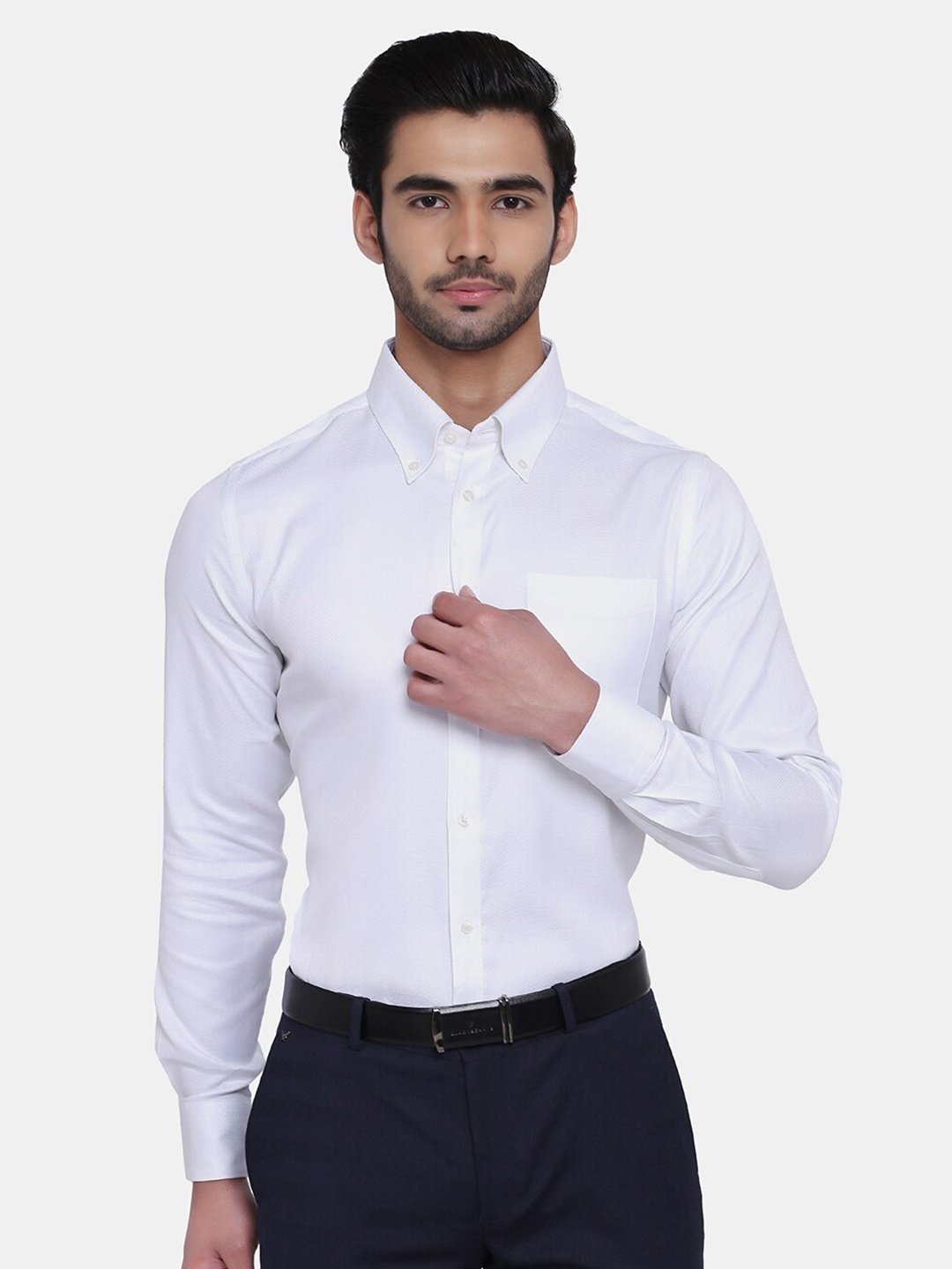 

Blackberrys Men White India Slim Fit Formal Shirt