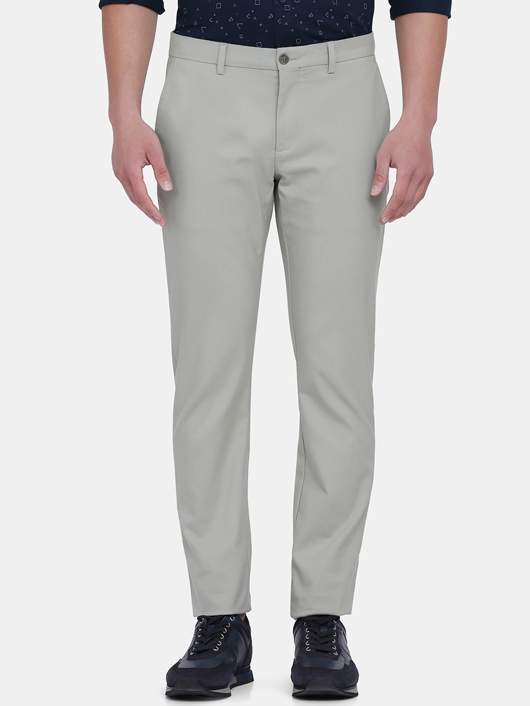 

Blackberrys Men Grey B-95 Slim Fit Casual Trousers