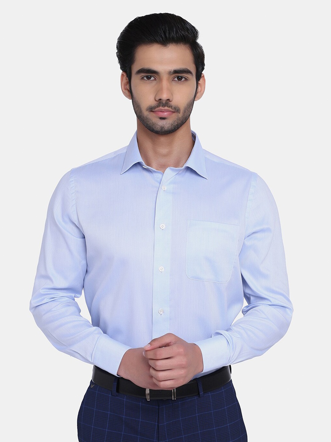 

Blackberrys Men Blue India Slim Fit Cotton Formal Shirt