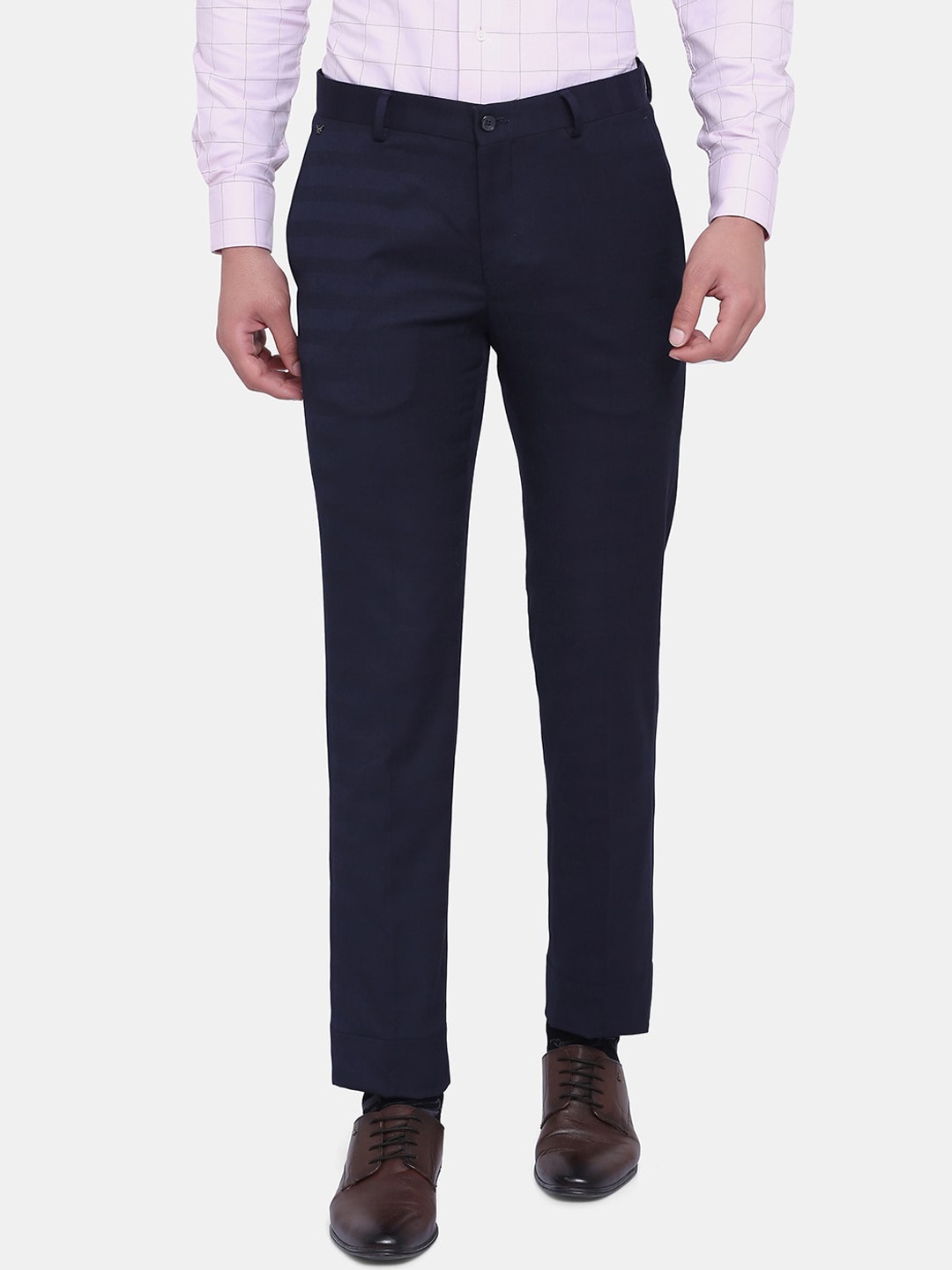 

Blackberrys Men Navy Blue B-95 Slim Fit Formal Trousers