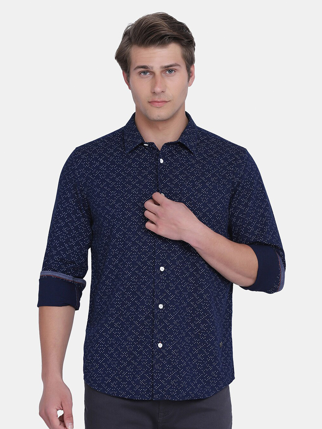 

Blackberrys Men Blue India Slim Fit Printed Casual Shirt