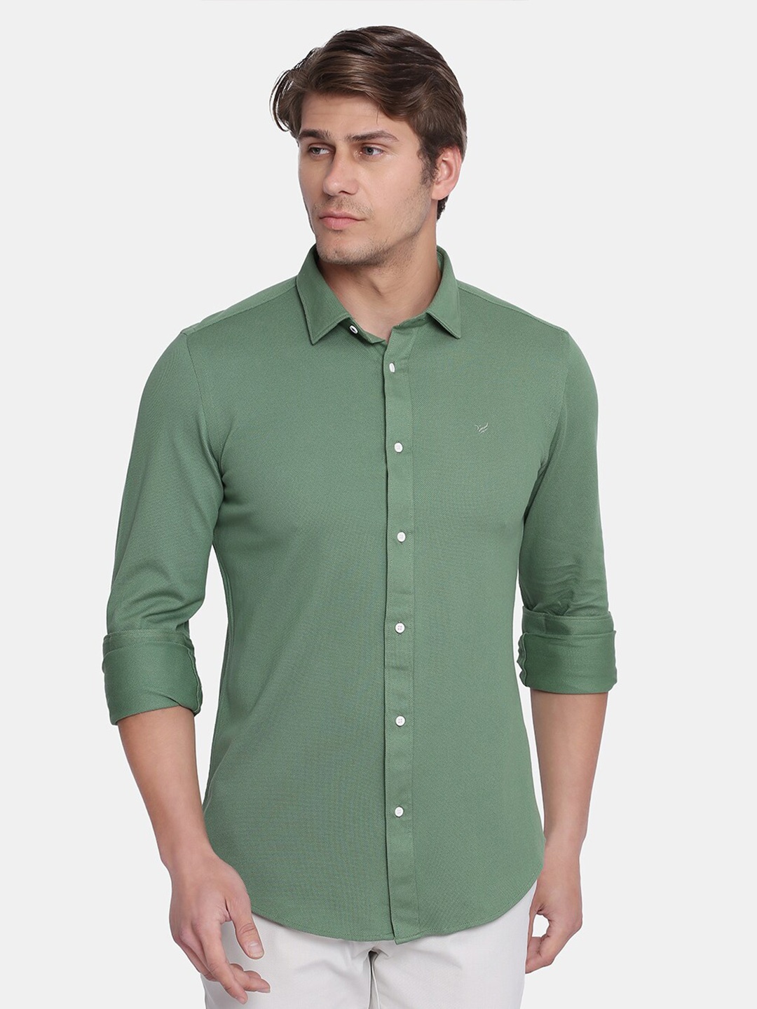 

Blackberrys Men Green Phoenix Skinny Fit Cotton Casual Shirt