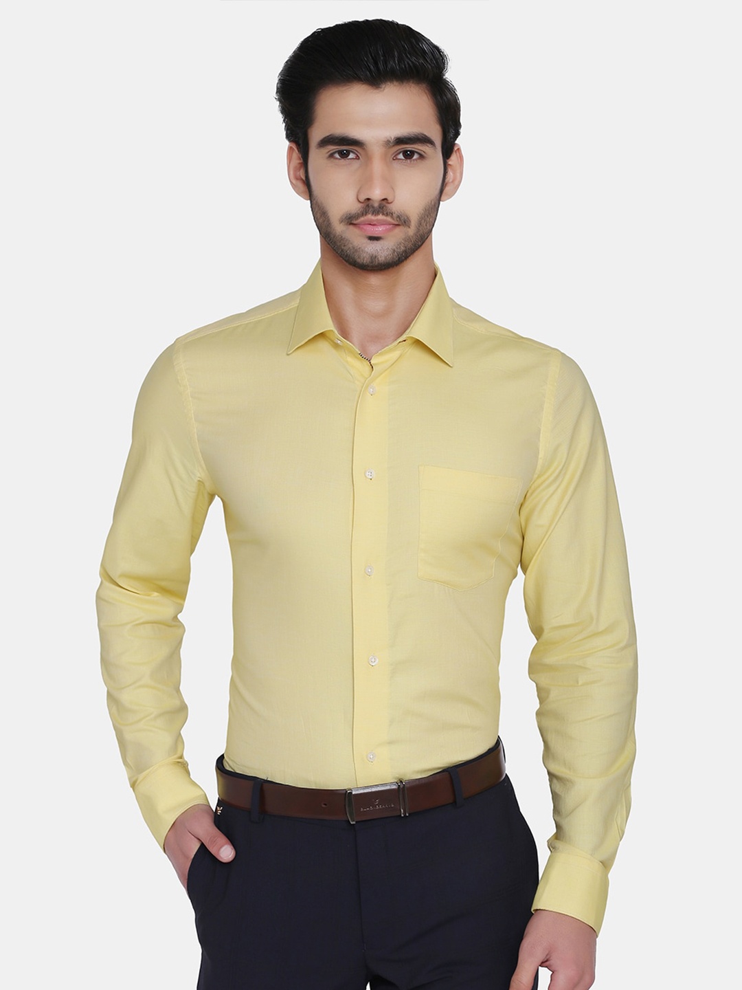 

Blackberrys Men Yellow India Slim Fit Cotton Formal Shirt