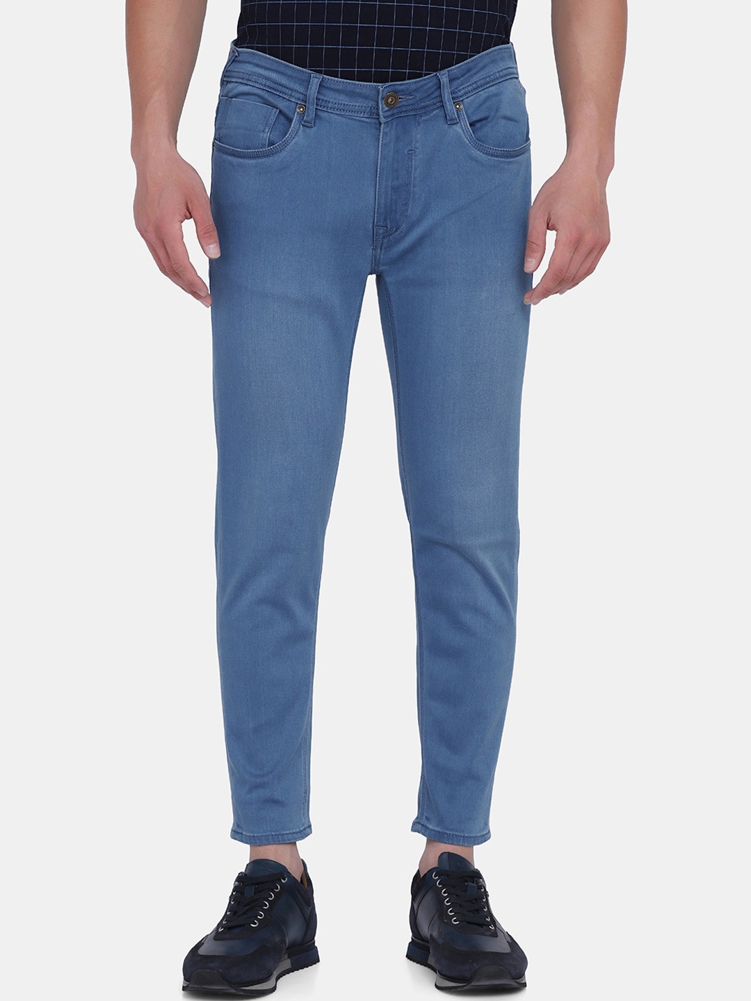 

Blackberrys Men Blue Skinny Fit Low-Rise Cotton Crop Jeans