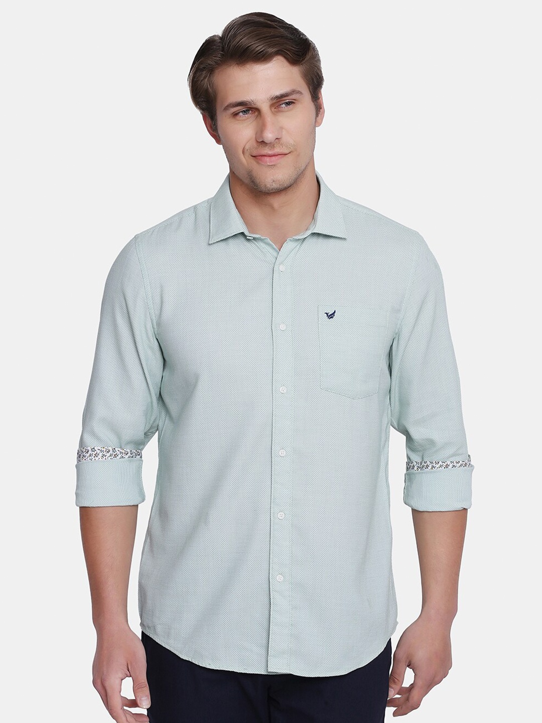 

Blackberrys Men Green India Slim Fit Casual Shirt