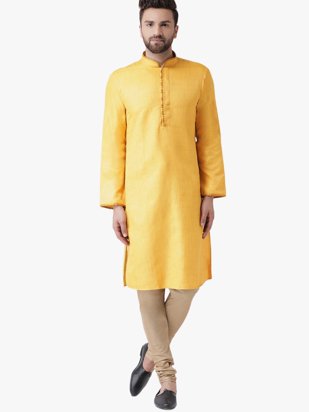 

Chitwan Mohan Men Yellow Kurta with Churidar