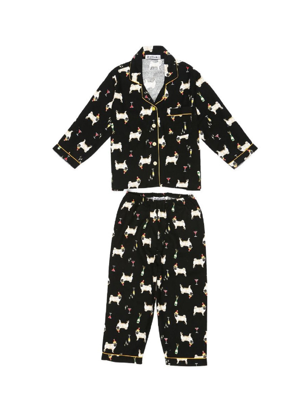 

shopbloom Kids Black & White Printed Night suit