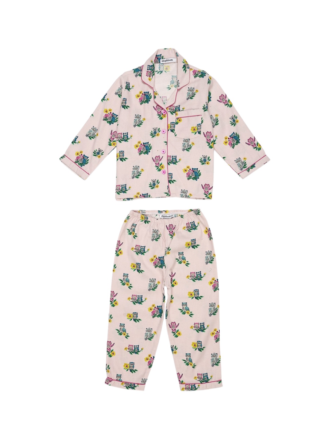 

shopbloom Unisex Kids Rose Printed Night suit