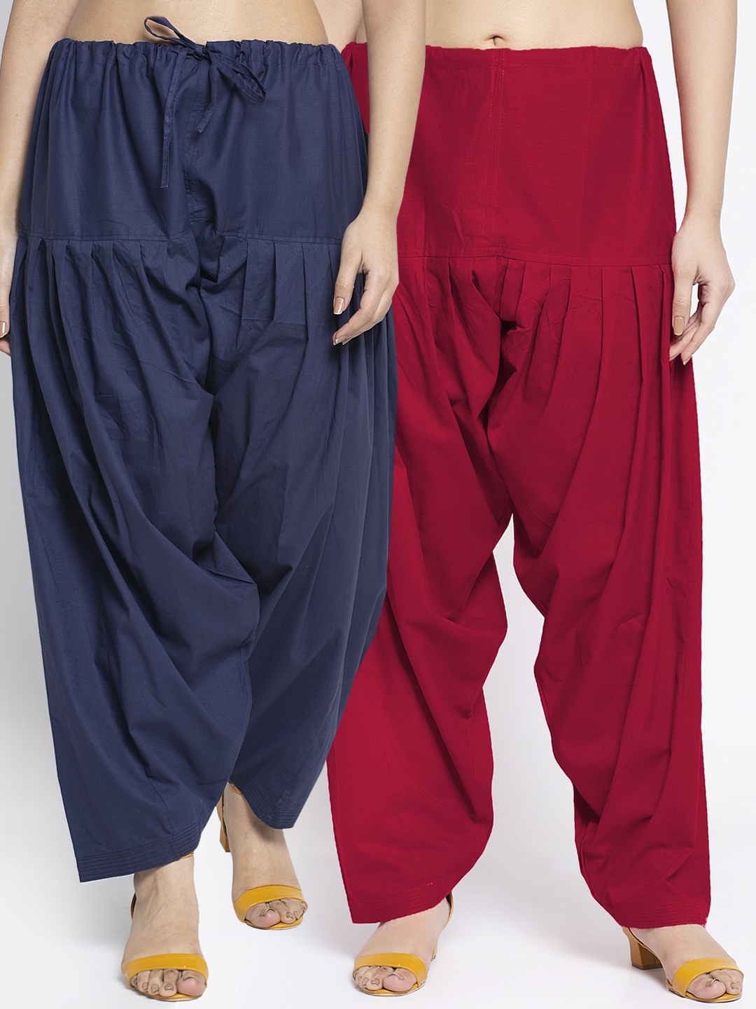 

Jinfo Women Pack of 2 Maroon & Navy Blue Salwars