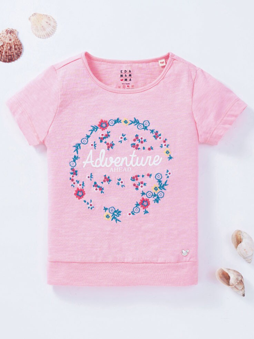 

Ed-a-Mamma Girls Lavender Graphic Printed Pure Cotton Sustainable Top