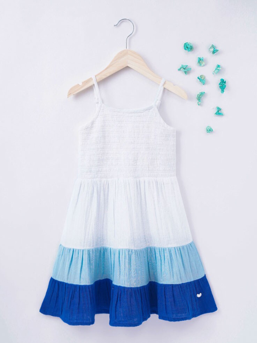 

Ed-a-Mamma Blue & White Colourblocked Dress
