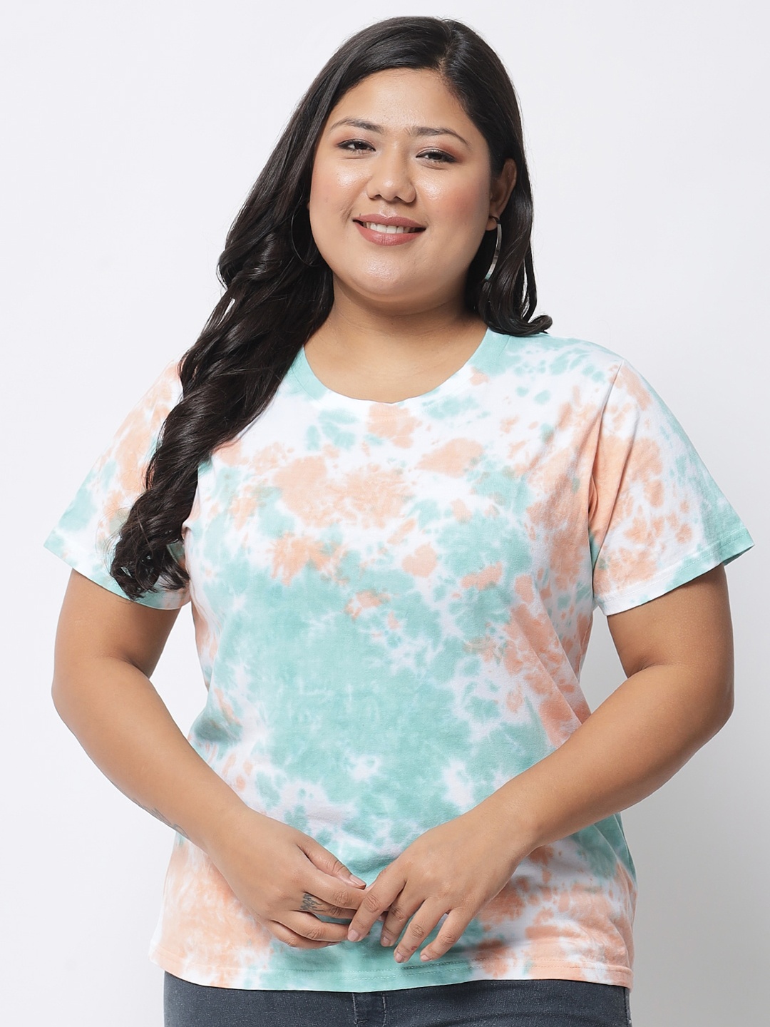 

BEYOUND SIZE - THE DRY STATE Plus Size Women Multicoloured Tie & Dye T-shirt, Multi