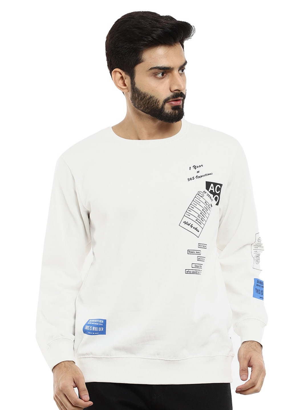

V-Mart Men Off White Sweatshirt