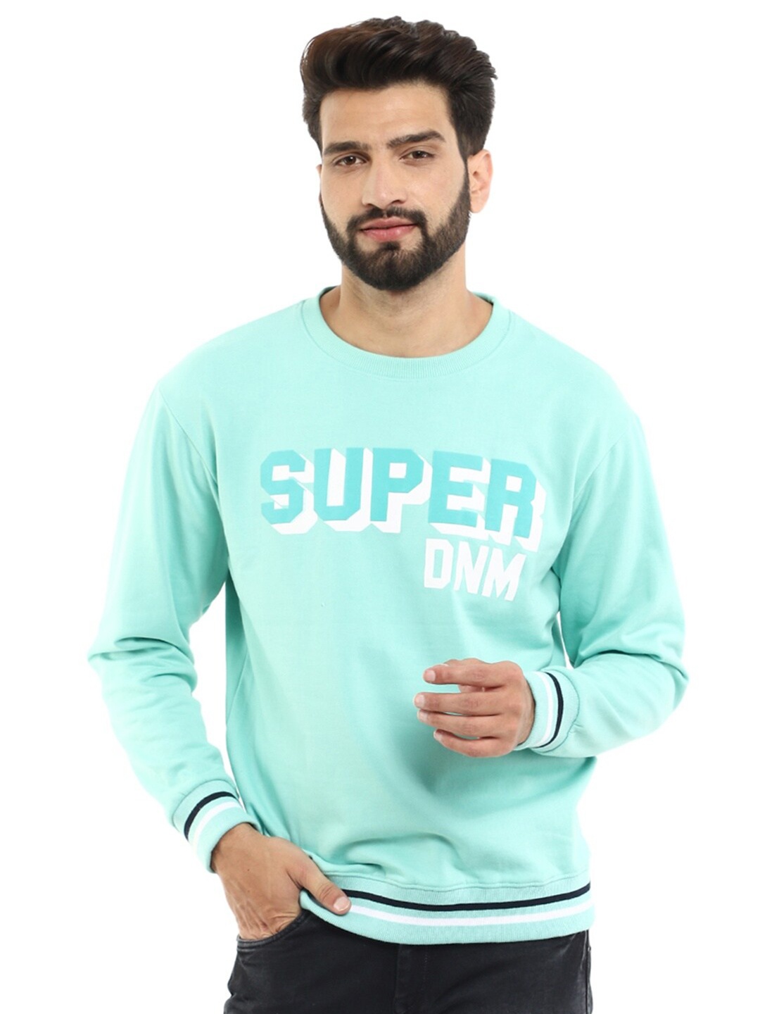 

V-Mart Men Blue Printed Sweatshirt