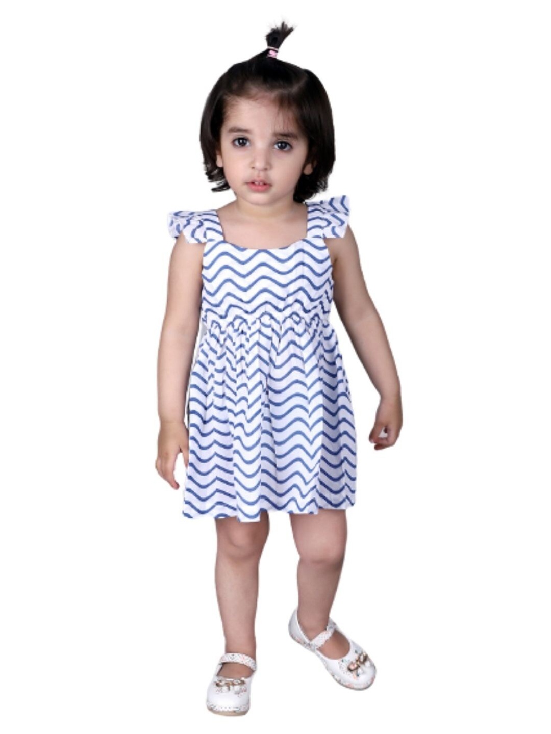 

Nino Bambino White & Blue Printed Organic Cotton Dress