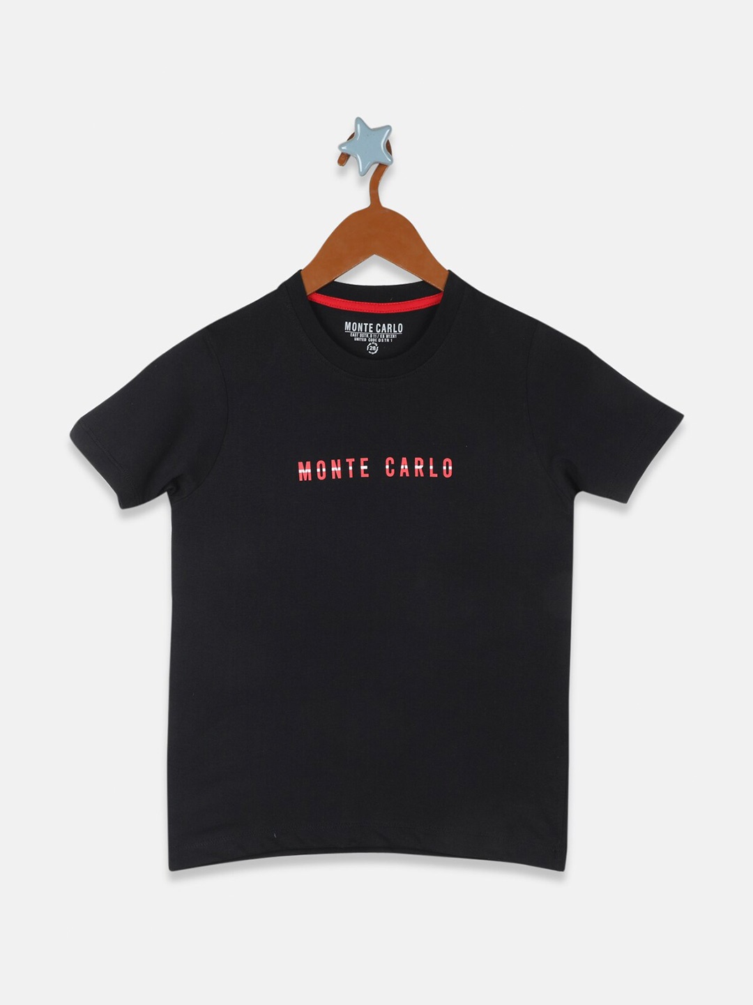 

Monte Carlo Boys Black Brand Logo Printed Pure Cotton T-shirt