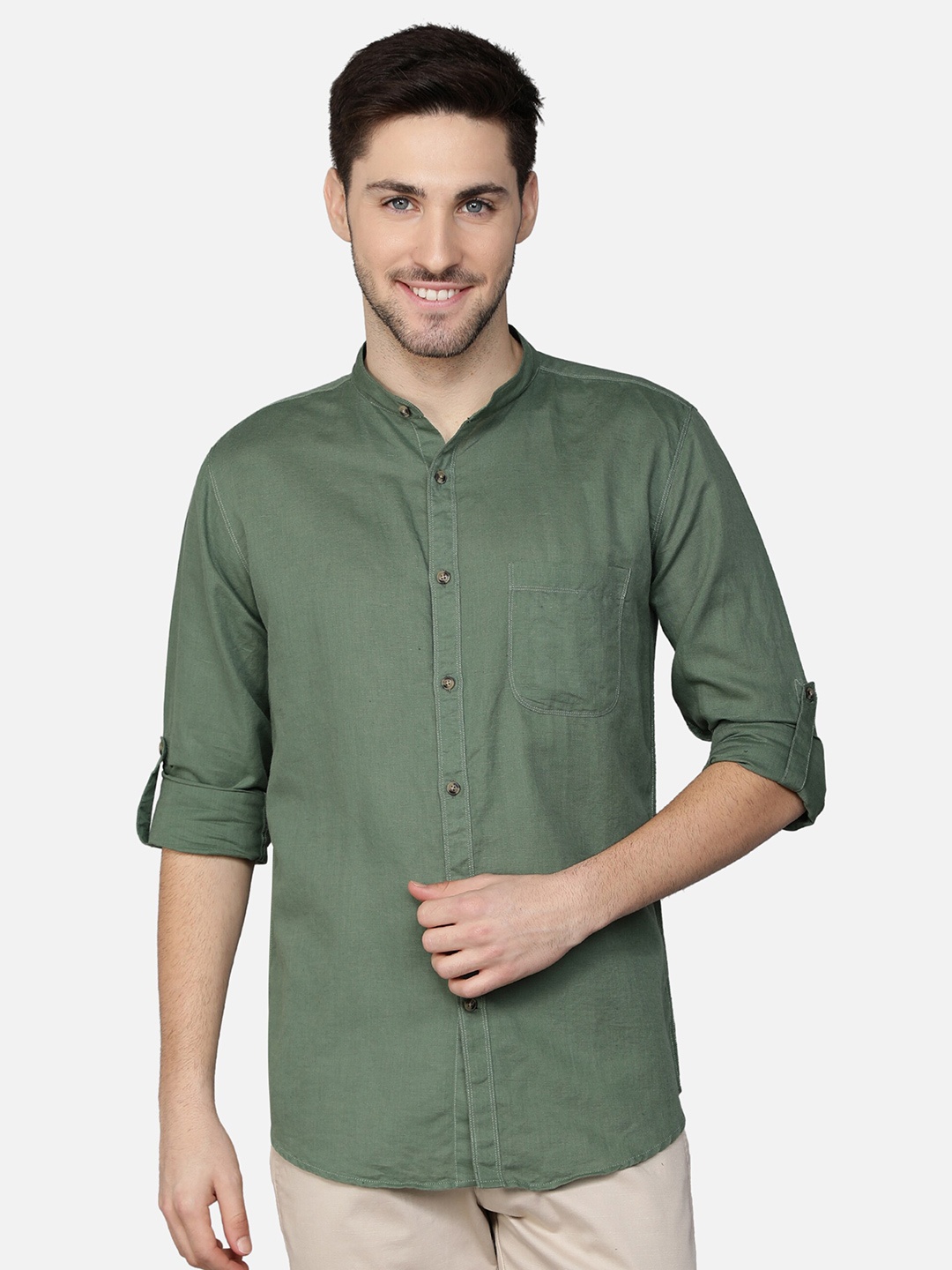 

Callino London Men Green Standard Slim Fit Semiformal Shirt