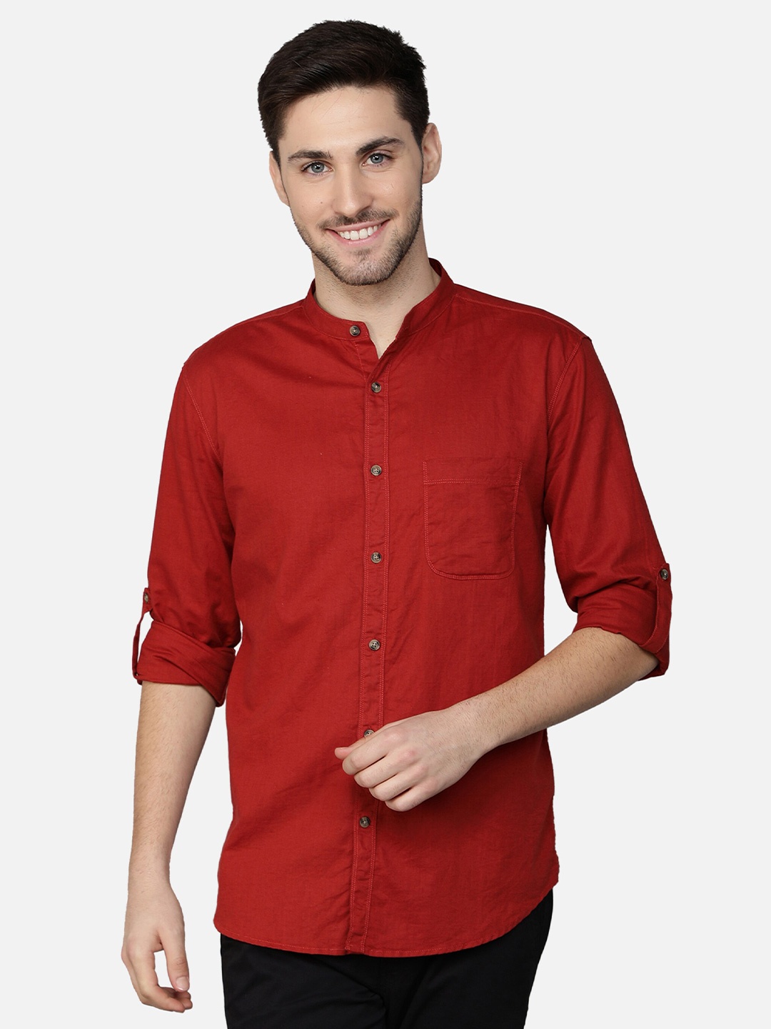 

Callino London Men Rust Standard Slim Fit Semiformal Shirt