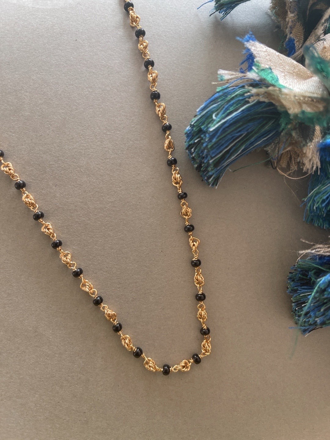

Digital Dress Room Gold-Plated Black Beaded Mangalsutra