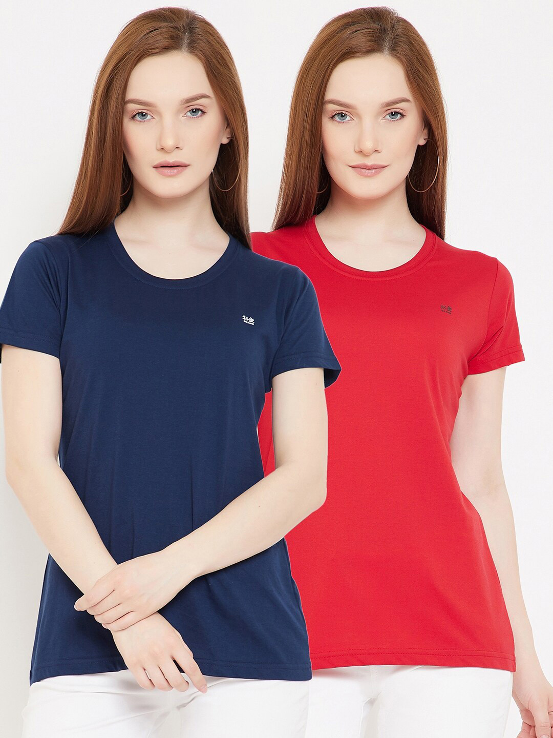 

Okane Women Pack of 2 Cotton T-shirts, Red