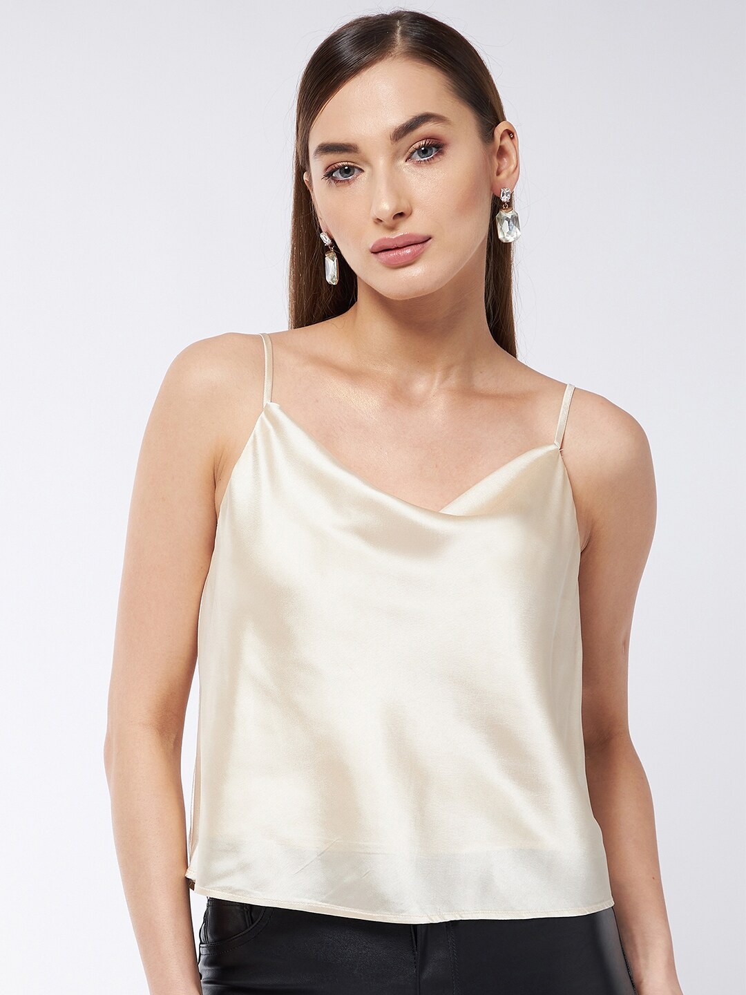 

MAGRE Beige Cowl Neck Top