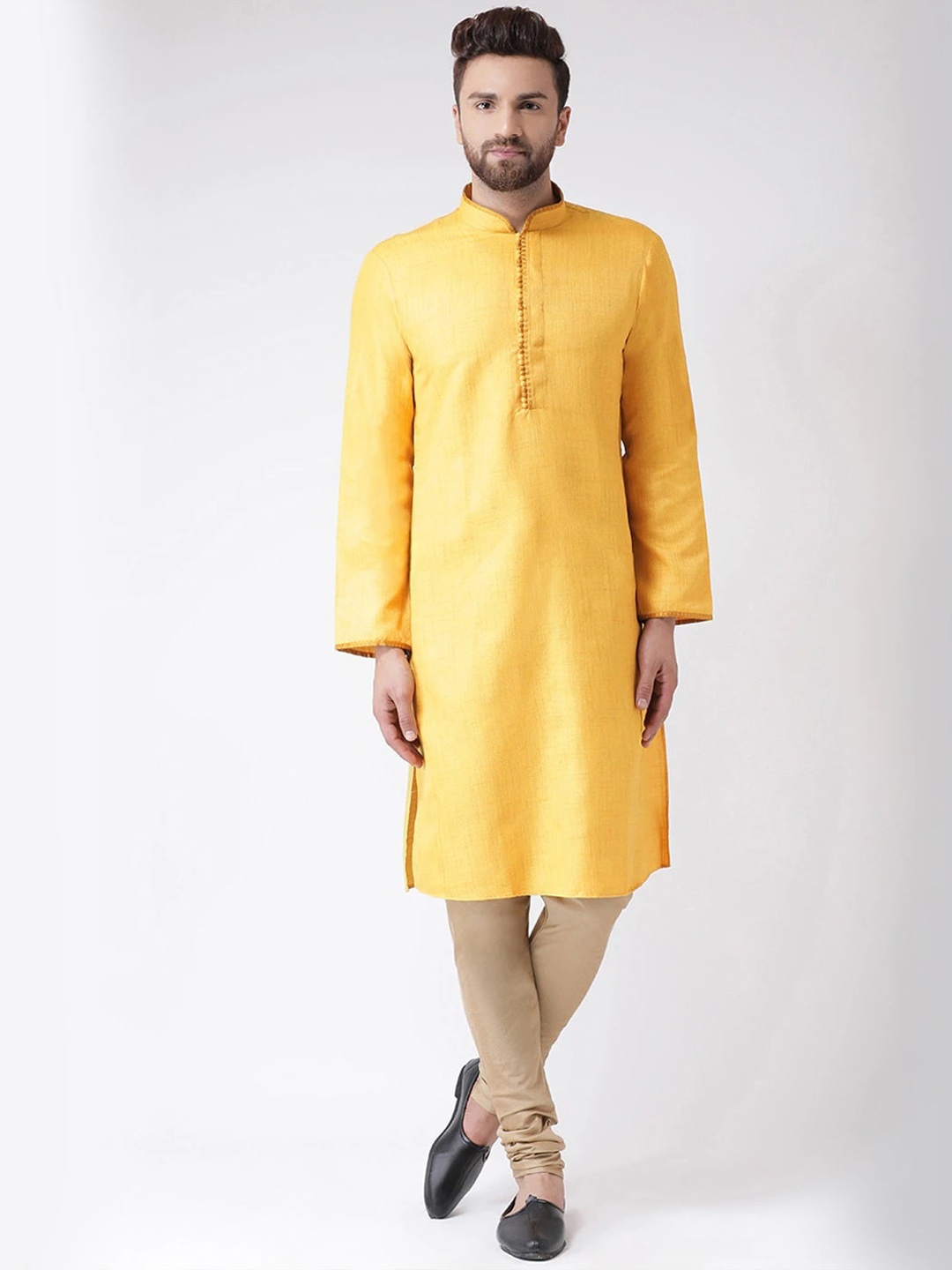 

Chitwan Mohan Men Yellow Kurta with Churidar