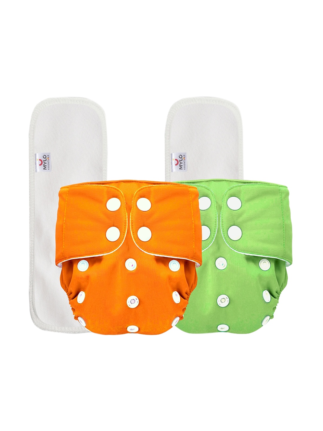 

Mylo Kids Pack Of 2 Essentials 100% Cloth Diapers, Multi