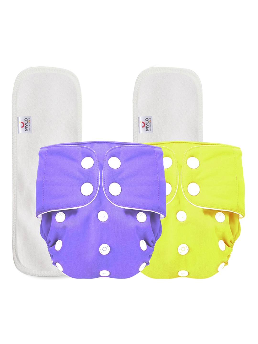 

Mylo Kids Set Of 2 Essentials 100% Cloth Diapers, Purple