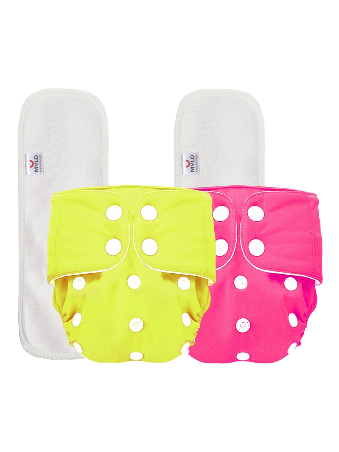 

Mylo Kids Set Of 2 Printed Cloth Diapers, Pink
