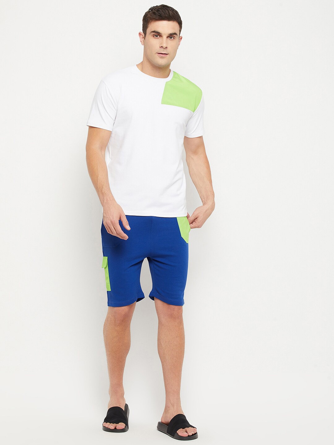 

FUGAZEE Colourblocked T-shirt with Shorts, White