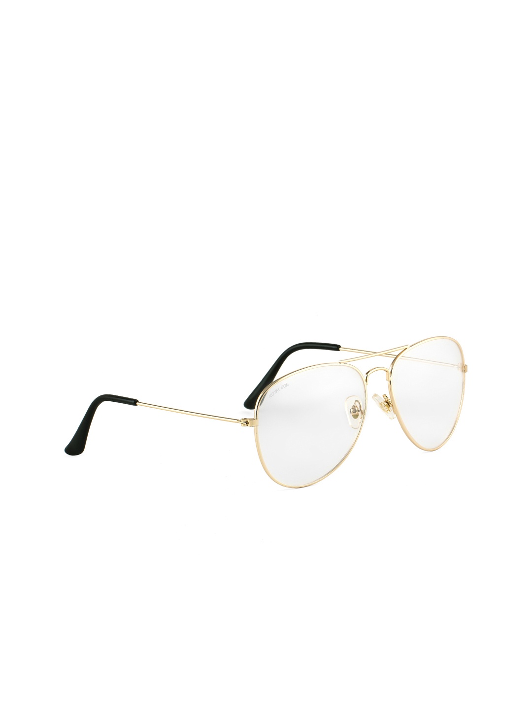 

ROYAL SON Unisex Clear Lens Aviator Sunglasses with UV Protected Lens RS0031DP-SF, Transparent