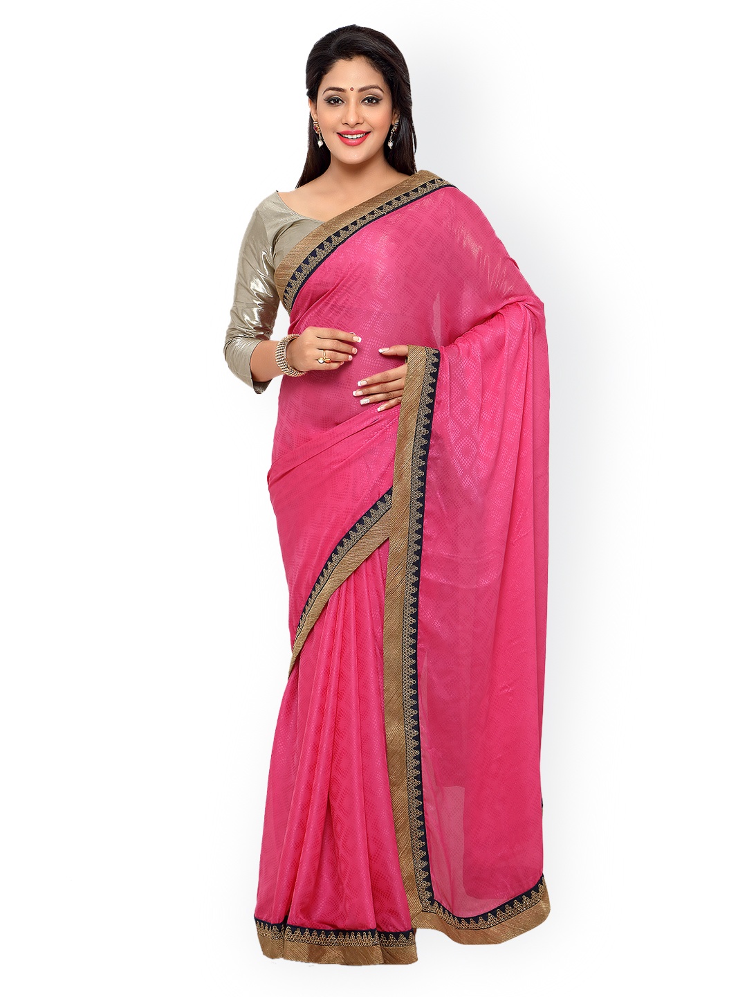 

Kalista Pink Georgette Saree
