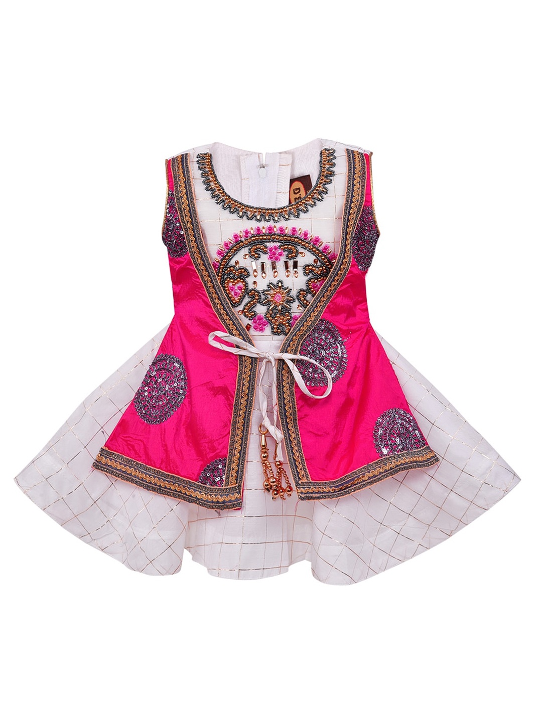

Wish Karo Pink Embellished Satin Dress