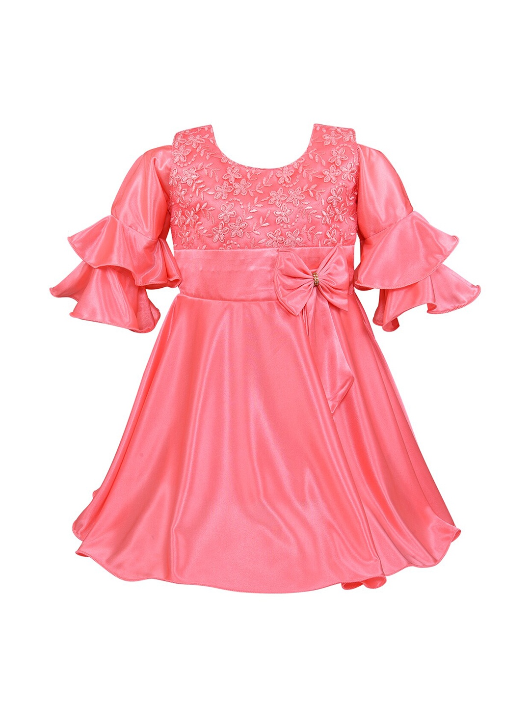 

Wish Karo Peach-Coloured Satin Dress