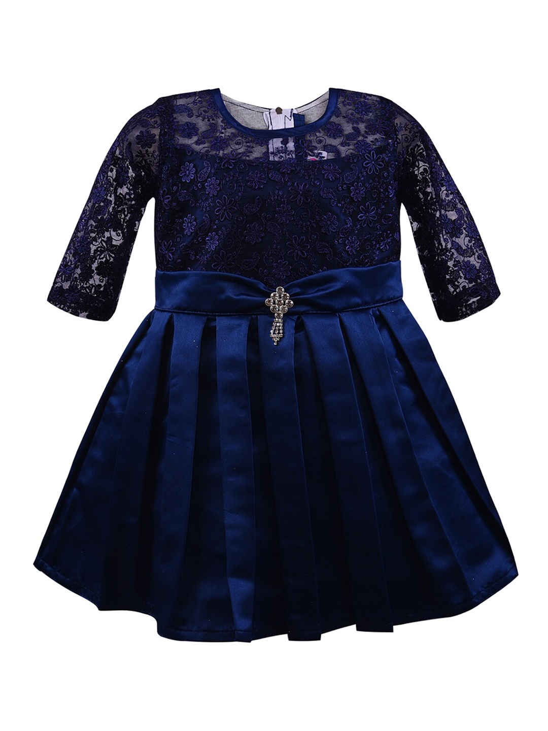 

Wish Karo Navy Blue Satin Dress