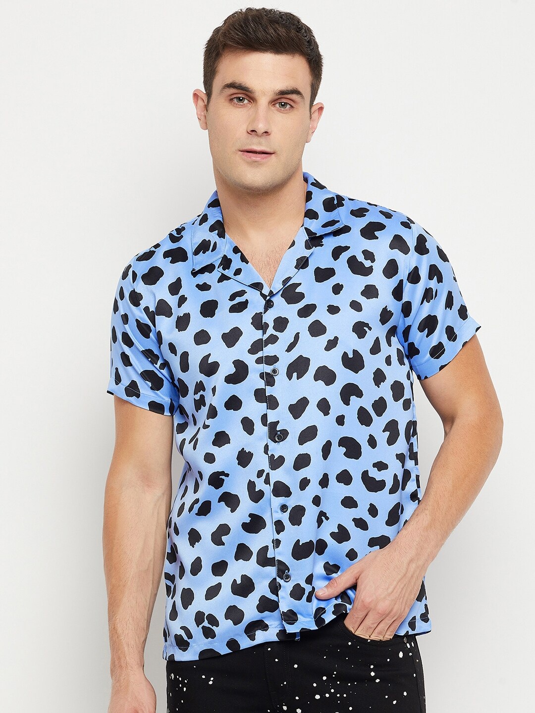 

FUGAZEE Men Blue & Black Animal Printed Casual Shirt