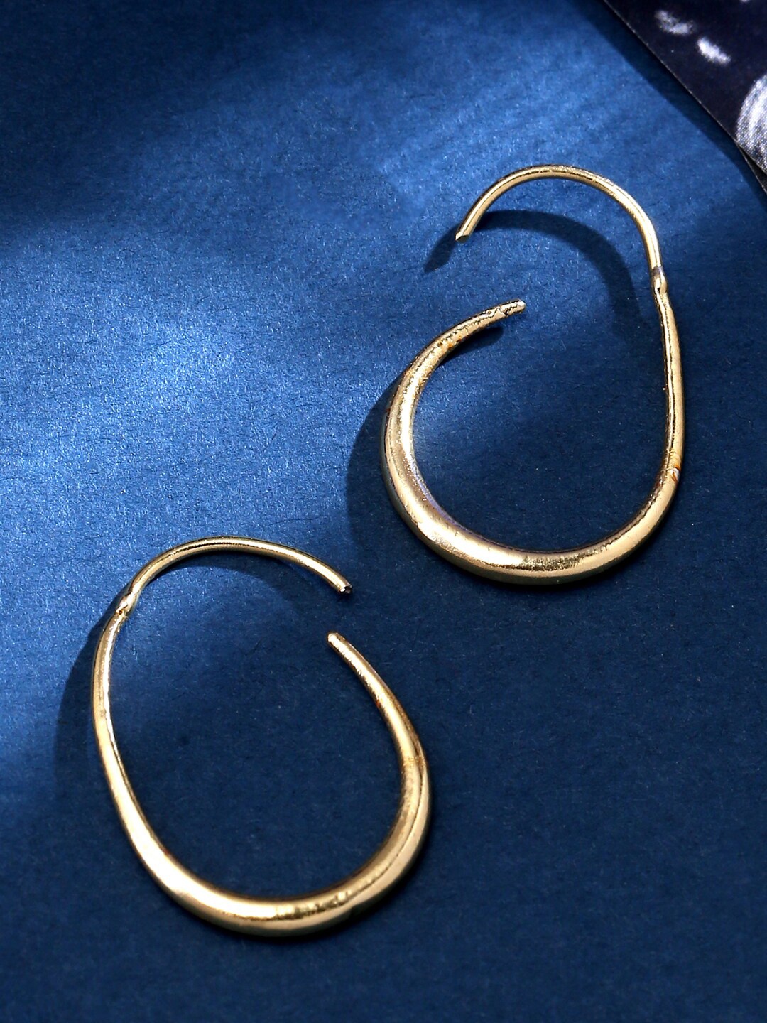 

VIRAASI Gold-Toned Oval Half Hoop Earrings