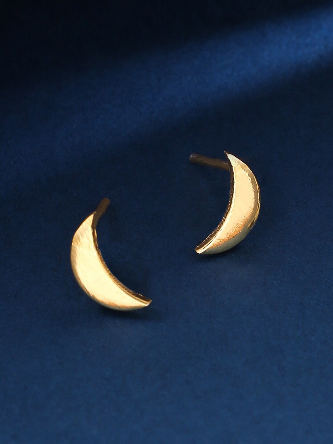 

VIRAASI Gold-Toned Crescent Shaped Studs Earrings