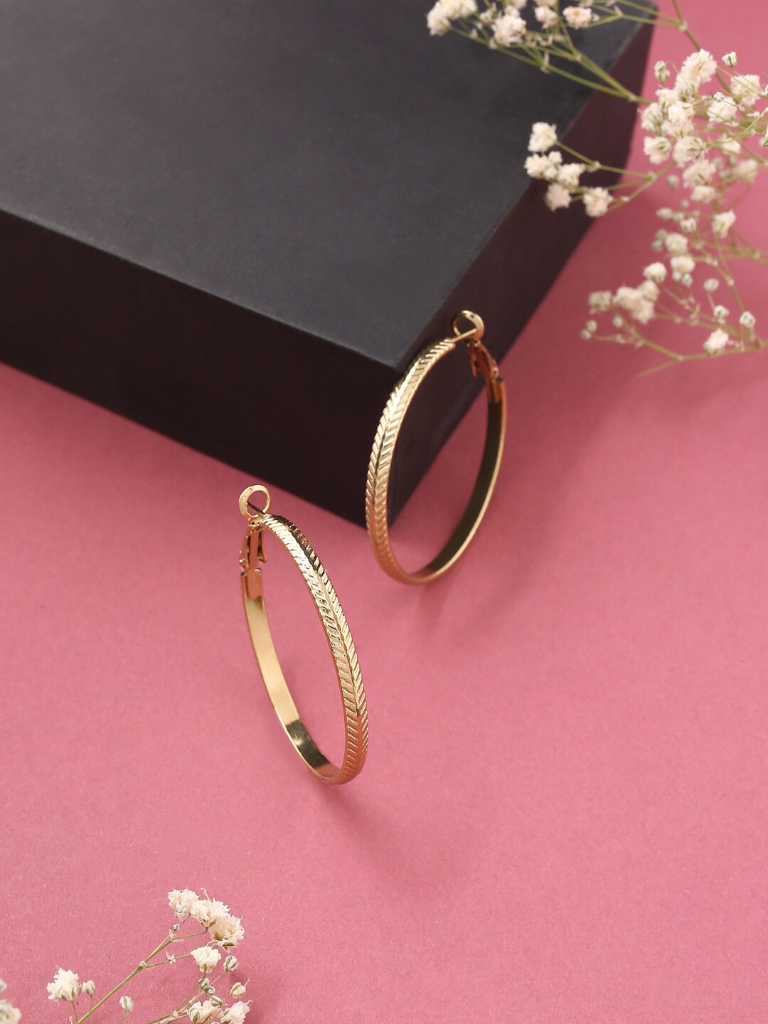 

VIRAASI Gold-Toned Contemporary Hoop Earrings