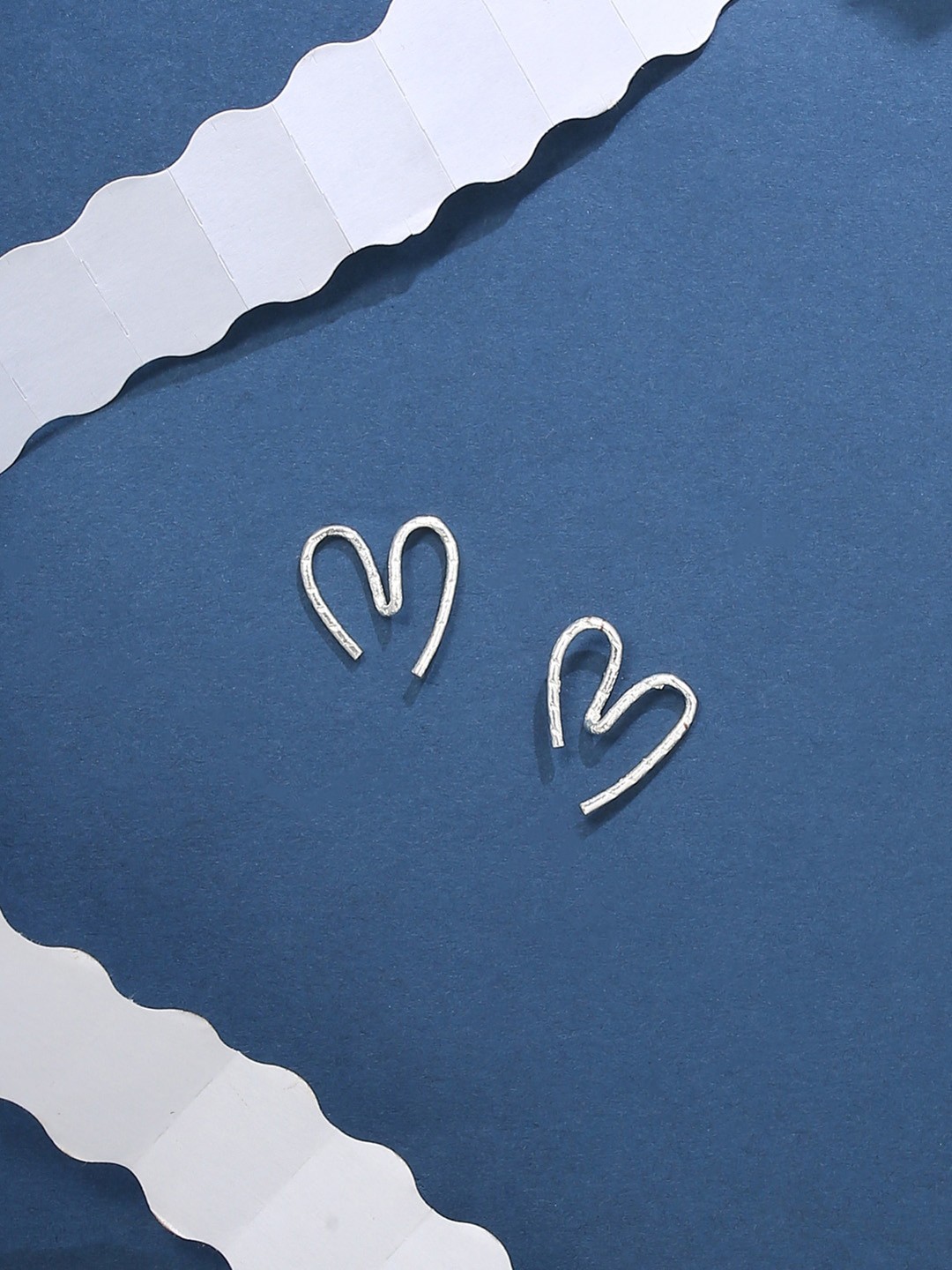 

VIRAASI Silver-Toned Contemporary Drop Earrings