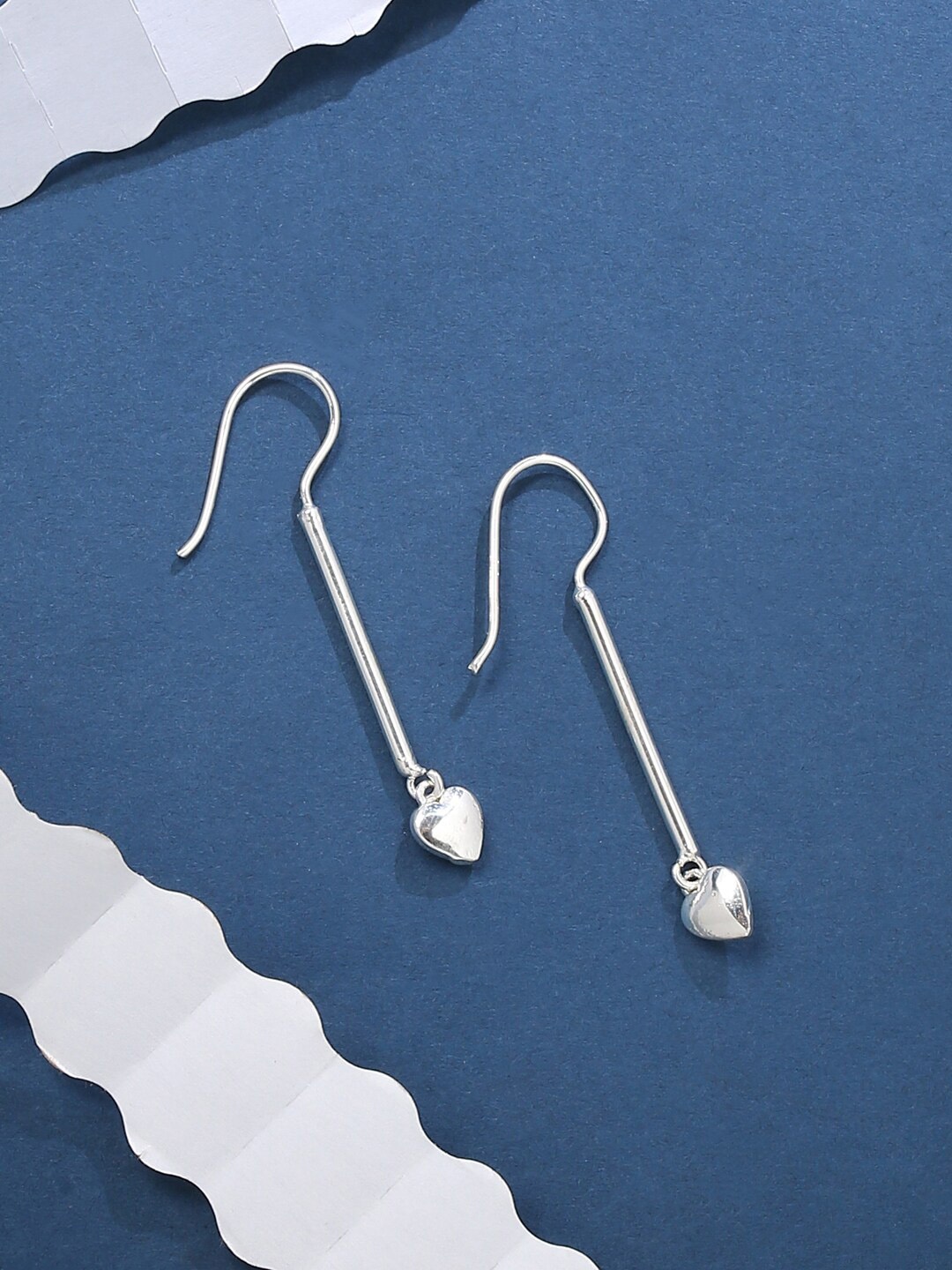 

VIRAASI Silver-Toned Contemporary Drop Earrings