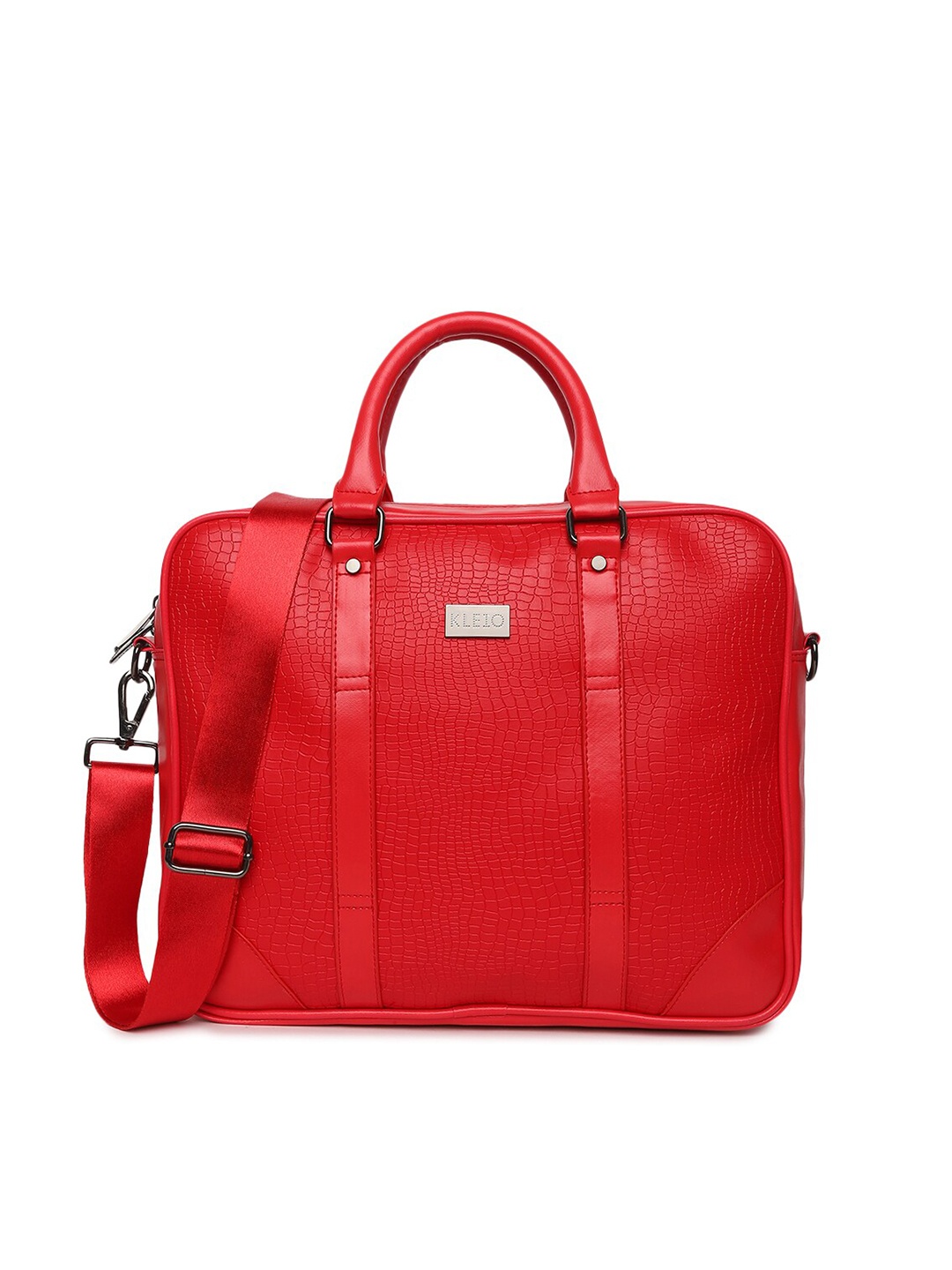 

KLEIO Women Textured Laptop Bag, Red