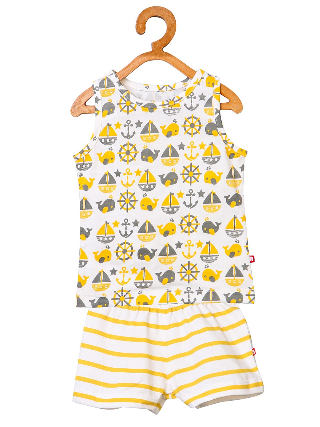 

Nino Bambino Boys White Printed Organic Cotton T-shirt With Short