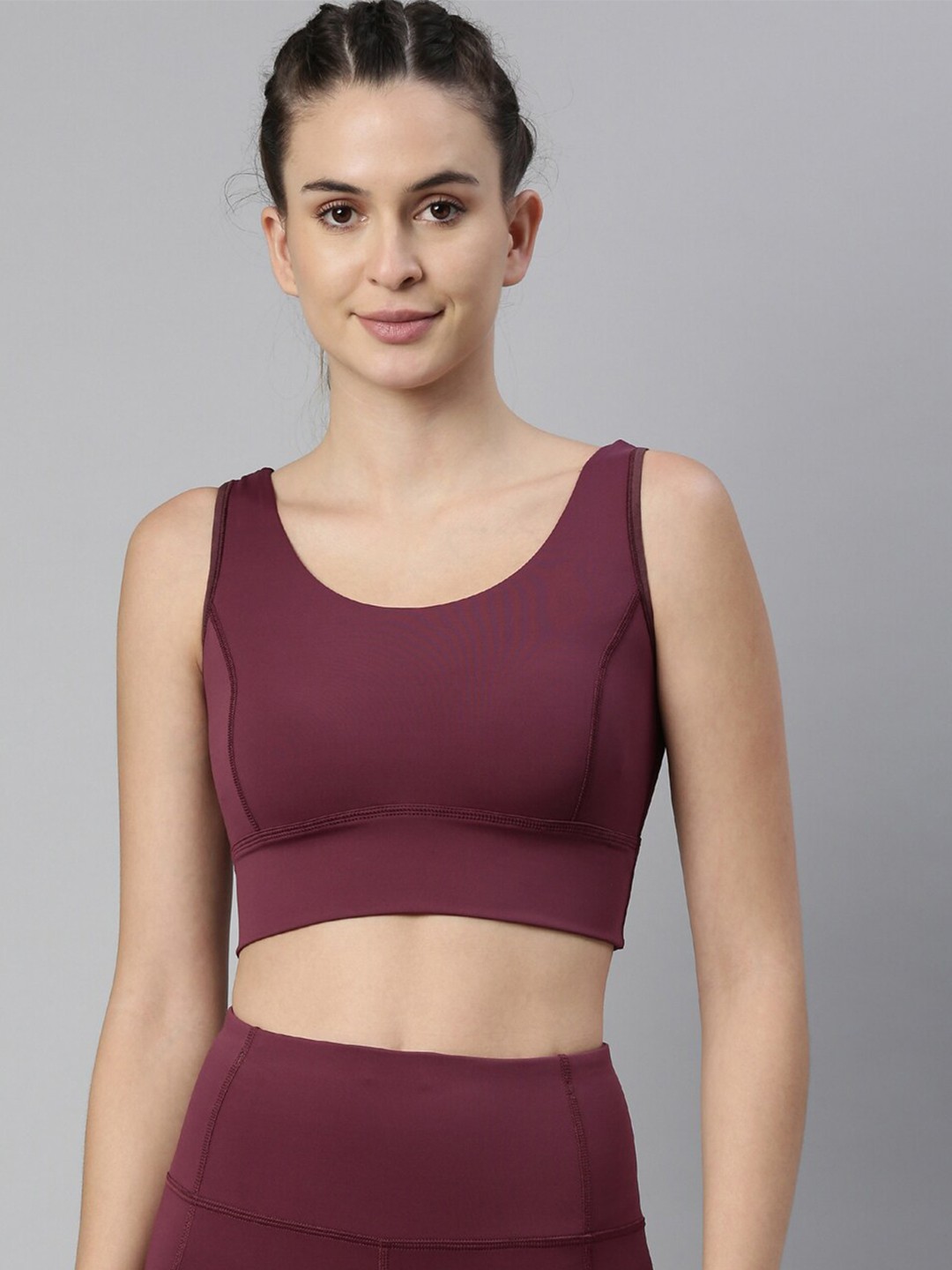 

Enamor Women Maroon Dry Fit Anti Microbial Anti Odour Sports Bra