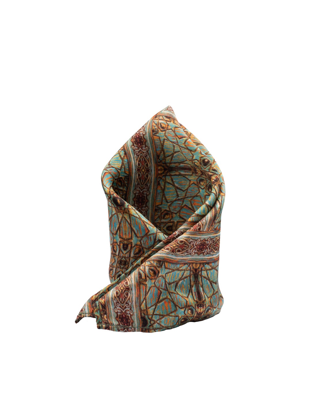 

The Tie Hub Men Blue & Brown Printed Pocket Square