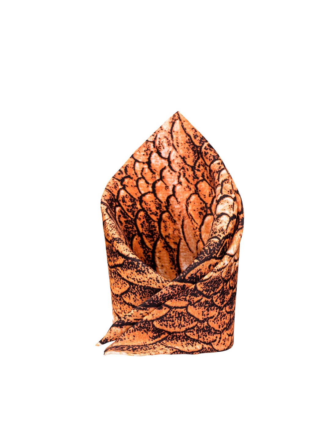 

The Tie Hub Men Orange & Black Printed Pocket Square