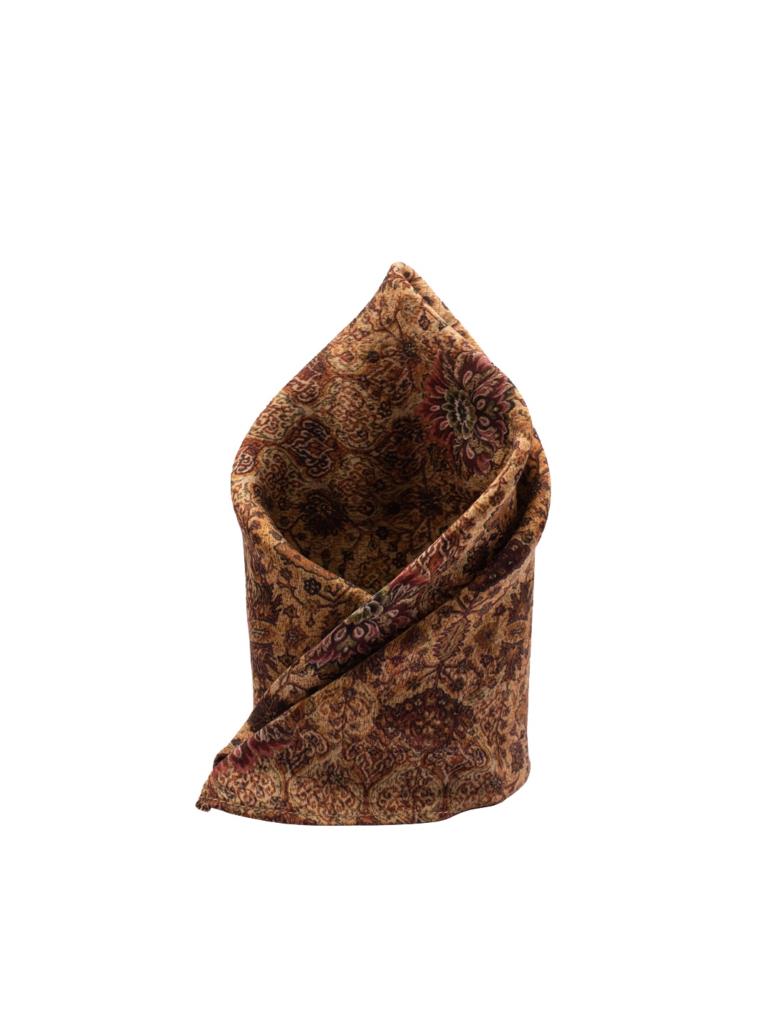 

The Tie Hub Men Cream-Coloured & Brown Floral Printed Pocket Square