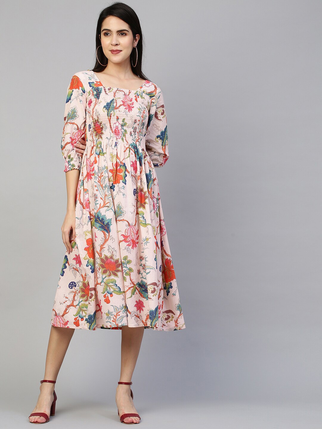 

FASHOR Pink Floral Midi Dress