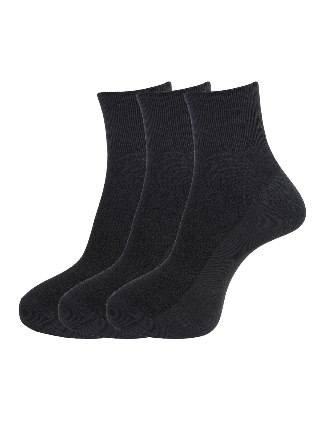 

Dollar Socks Men Pack Of 3 Black Solid Ankle-Length Cotton Socks