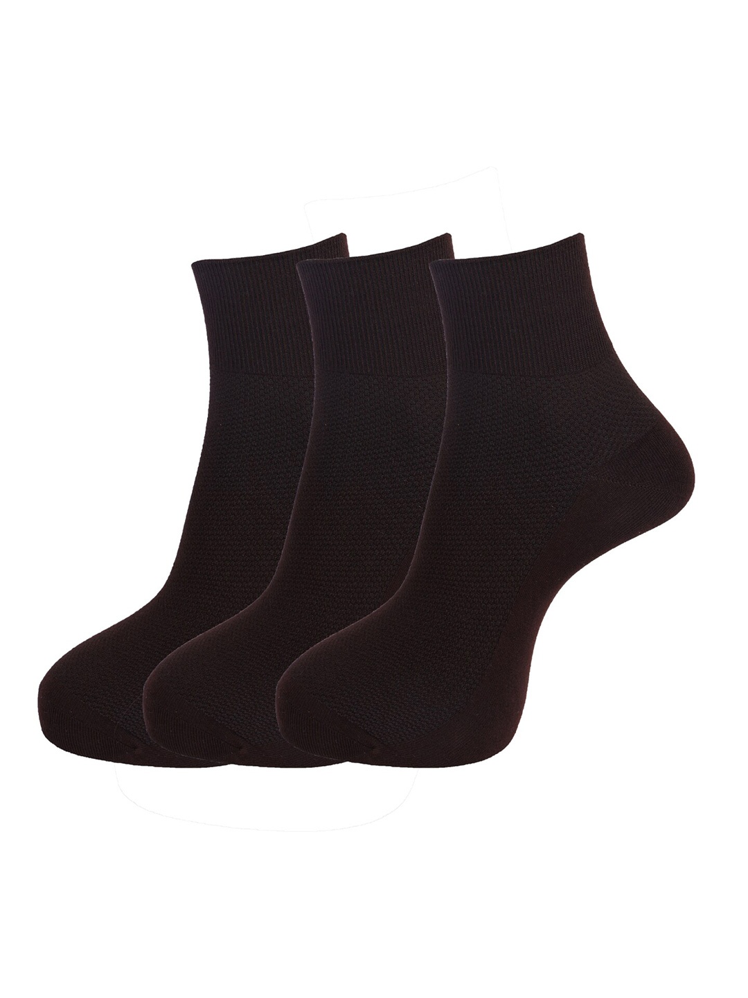 

Dollar Socks Men Pack Of 3 Solid Cotton Ankle-Length Socks, Brown